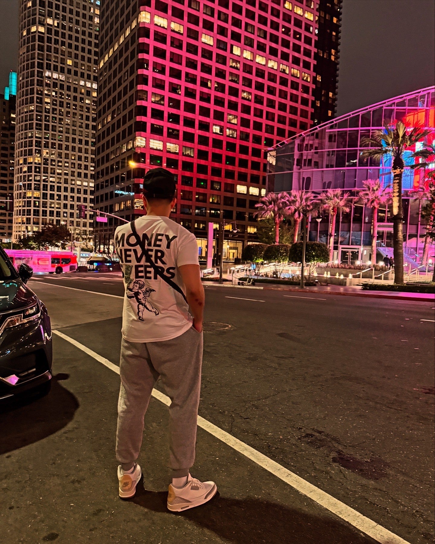 White T-Shirt: Money Never Sleeps